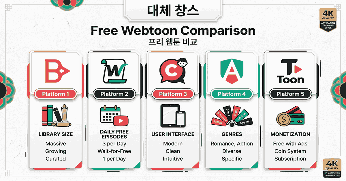 무료 웹툰 사이트 비교